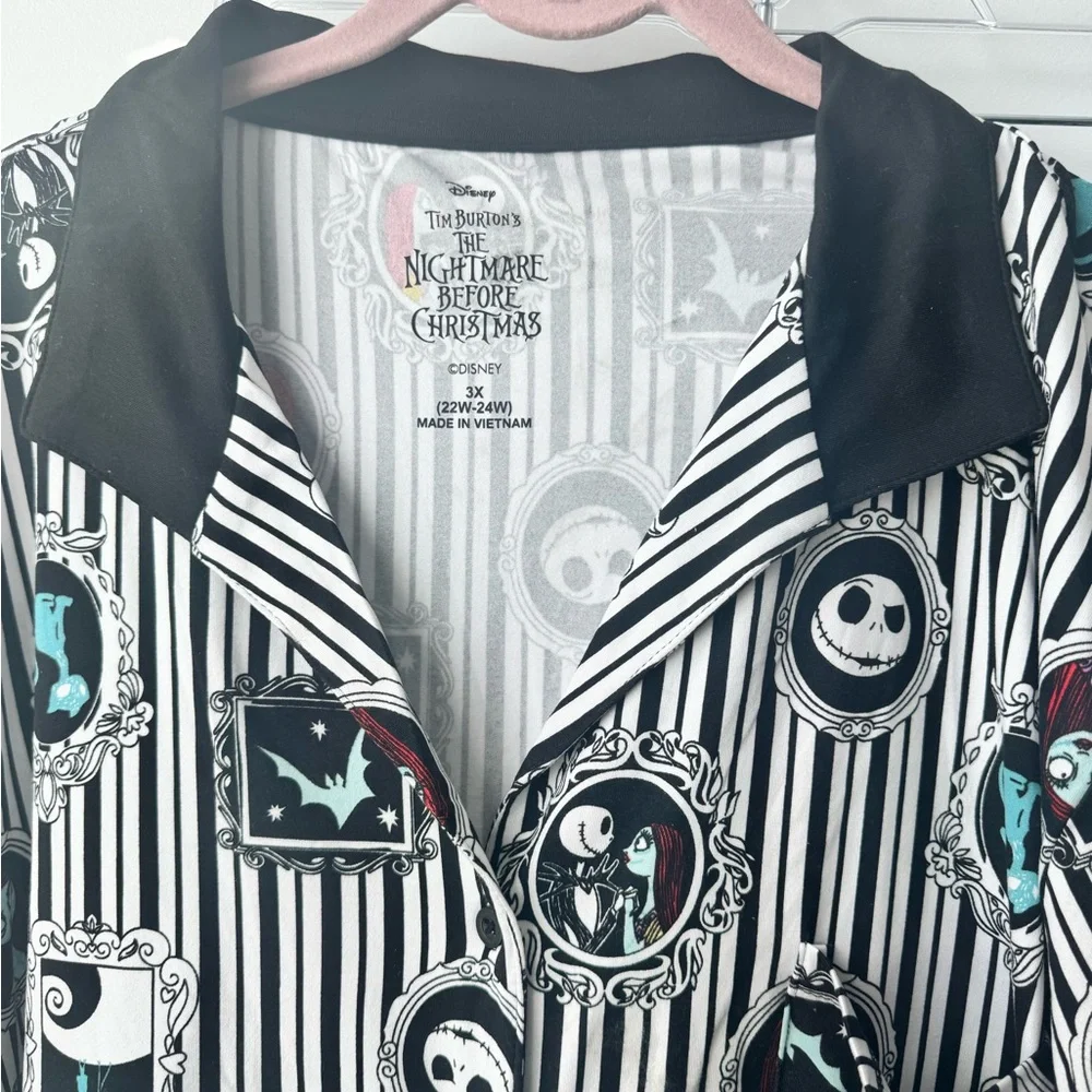 Disney A Nightmare Before Christmas Short-Sleeve Pjs - Black & White 3x NWT - Picture 3 of 5